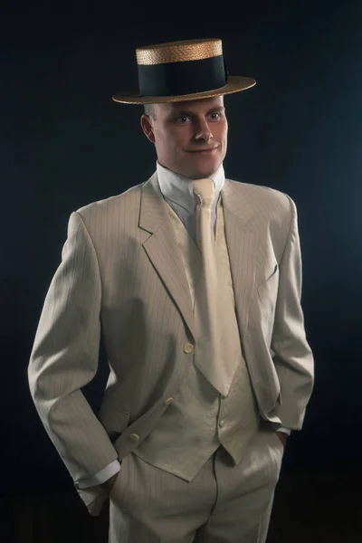 Hombre Estilo Eduardiano Sombrero Traje Navegante —  Fotos de Stock