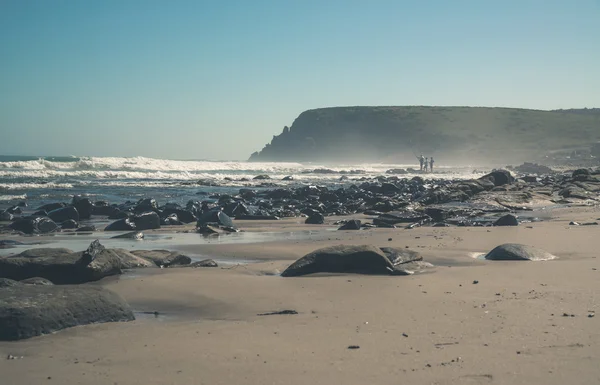 Tři muži na divoké pobřeží Morgans zálivu. Eastern Cape — Stock fotografie