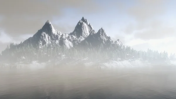 Kışın dağ silsilesi — Stok fotoğraf
