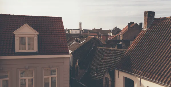 Vista sul tetto di una città — Foto Stock