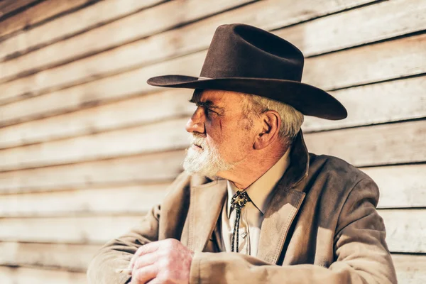 Pensive Old Western Man — Stock Photo, Image