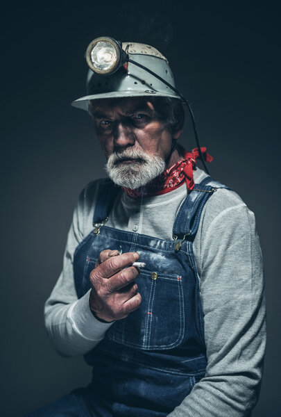 Bearded Middle Age Miner