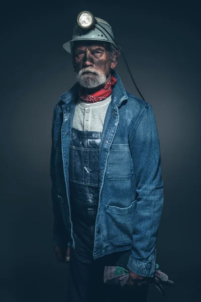 Dirty Senior Miner — Stock Photo, Image