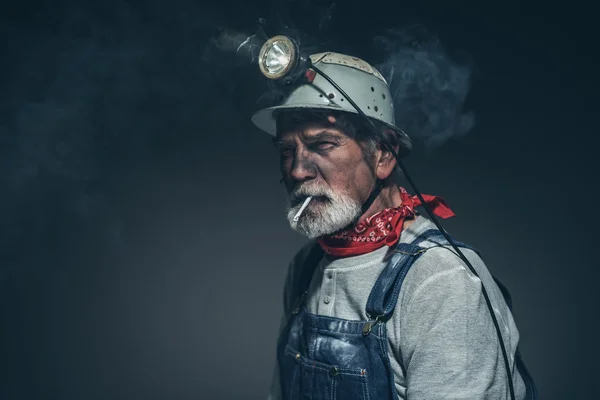 Pensive Adult Gold Miner — Stock Photo, Image