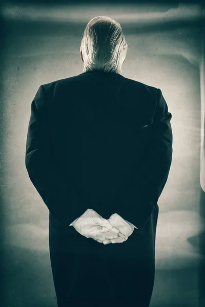 Butler Wearing White Gloves — Stock Photo, Image