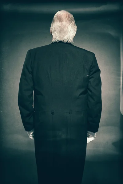 Male Butler with Grey Hair — Stock Photo, Image
