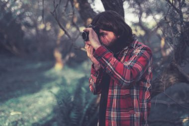 Nature photographer taking a shot