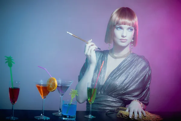 Glamorous Woman Smoking Cigarette — Stock Photo, Image