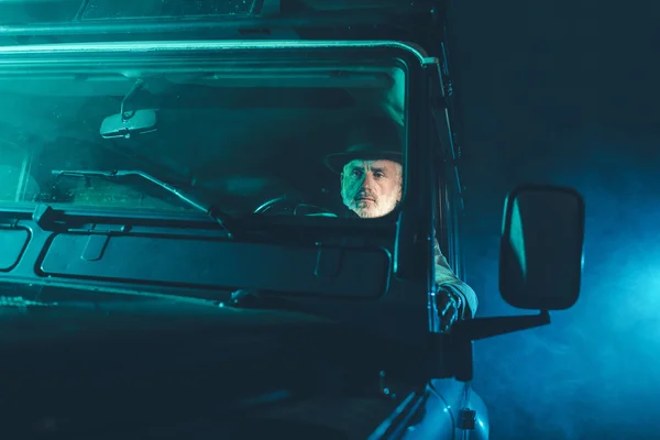 Driving Alone in the Middle of the Night — Stockfoto