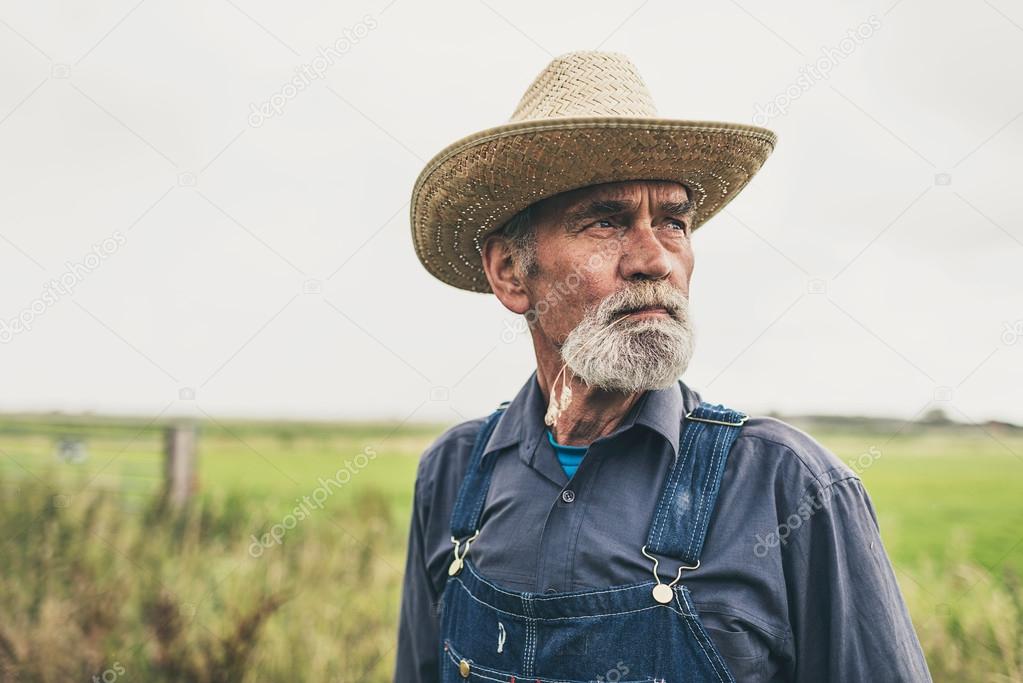 Pensive Farmer at Farm