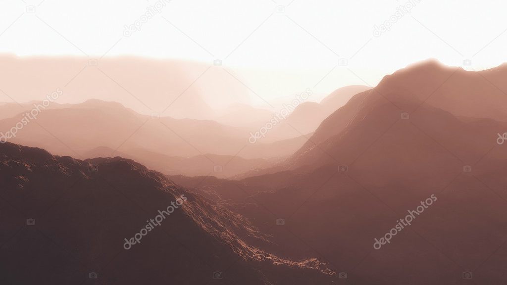 Sunrise over mountainous landscape