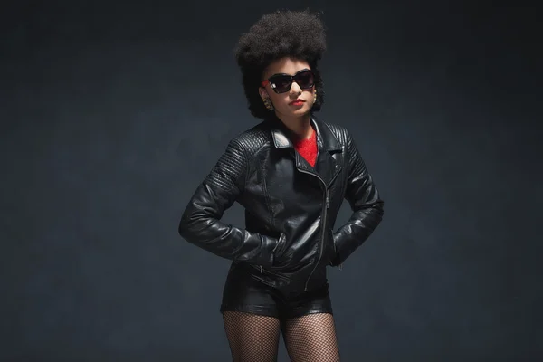 Fashionable Young Woman with Afro Hairstyle — Φωτογραφία Αρχείου