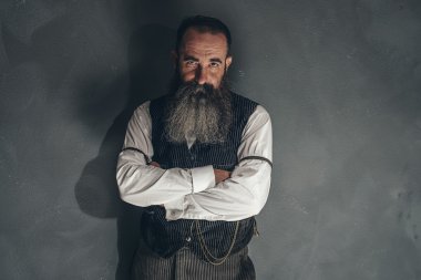 Vintage sakallı adam 1900 tarzı moda