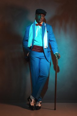 Retro Afrikalı-Amerikalı adam