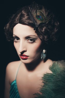 Glamour retro 1920'lerde genç kadın