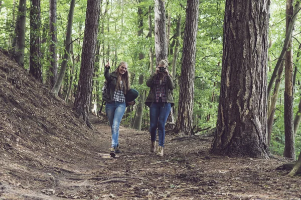 Irmã gêmea andando — Fotografia de Stock