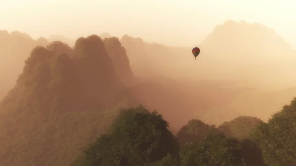 Luftballong flytande genom — Stockfoto