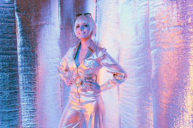 Space woman wearing jump suit