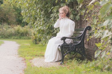 Posh victorian woman resting