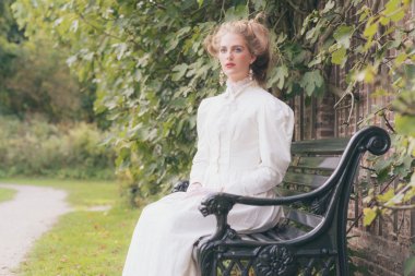 Posh victorian woman resting
