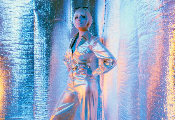 Space woman wearing jump suit — Stock Fotó