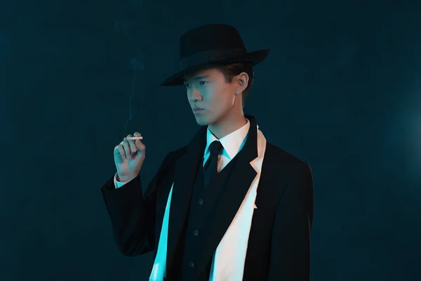 Asiático gangster moda homem — Fotografia de Stock
