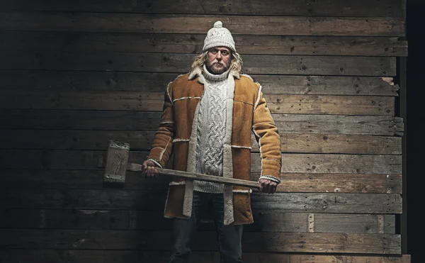 Lumberjack Inverno Moda Homem — Fotografia de Stock