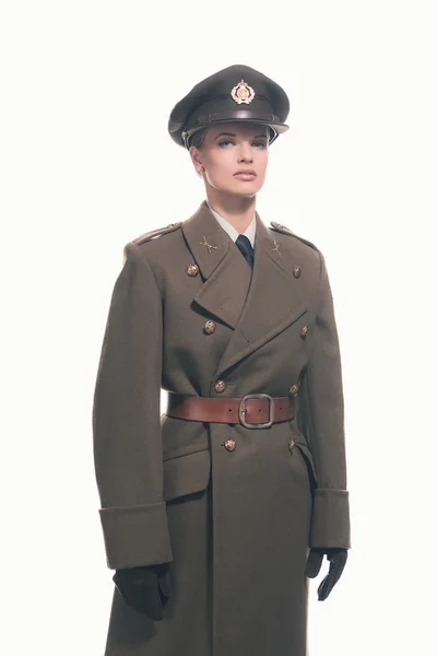 強力なレトロな軍隊の女性 — ストック写真