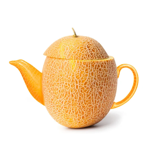 Concept yellow melon tea on white background — Stock Photo, Image