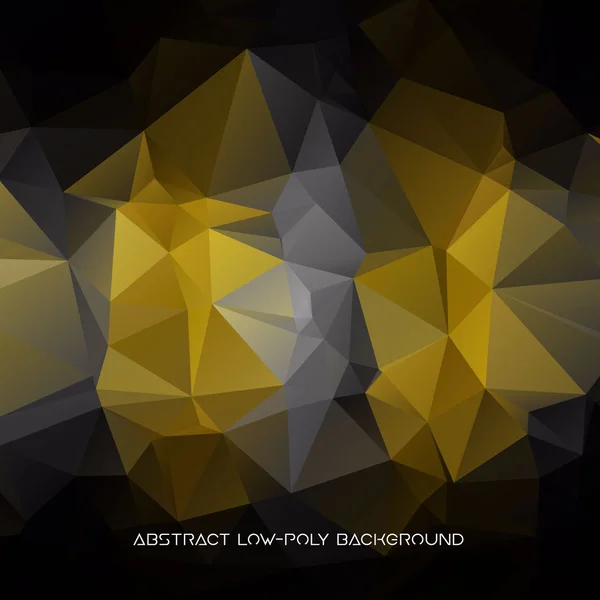 Vettore astratto poligonale sfondo nero e giallo — Vettoriale Stock