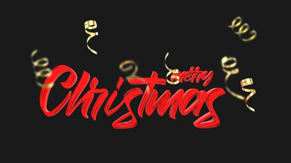 黒の背景に赤いクリスマスのテキスト 3Dレンダリング — ストック写真