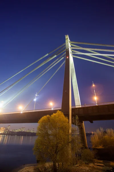Ponte di Mosca a Kiev di notte — Foto Stock