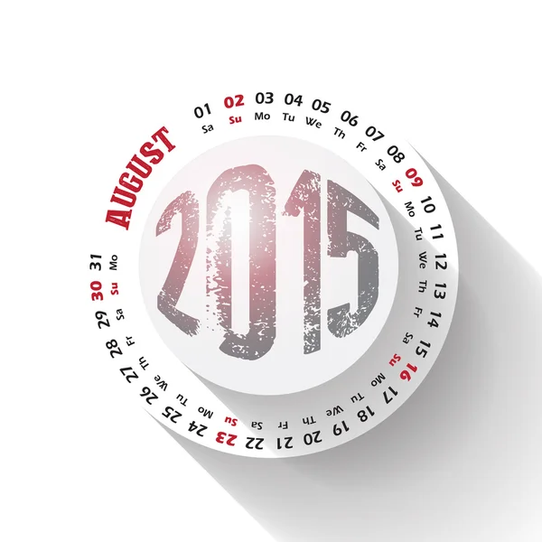 2015 ano calendário circular para o calendário de parede de negócios no fundo branco. Agosto —  Vetores de Stock