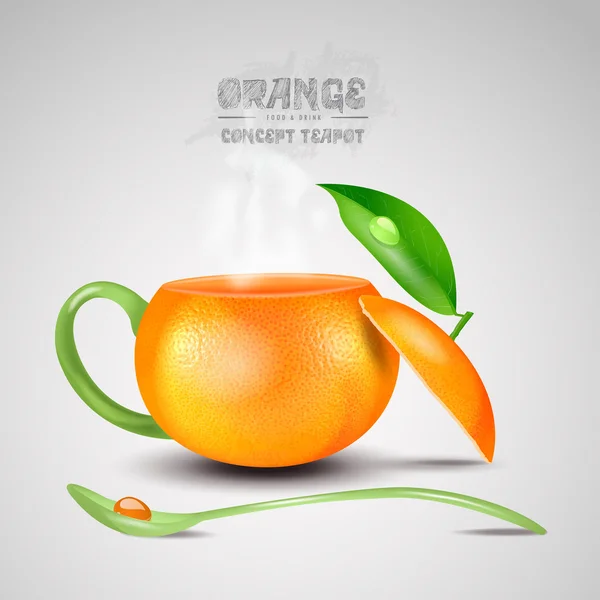 Conceito de vetor bule laranja — Vetor de Stock