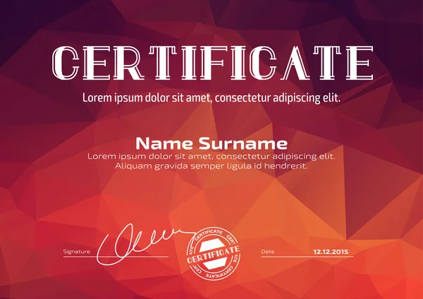 Sertifika, para birimi ve diploma kullanılan şablonu