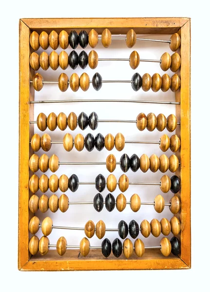 Old wooden abacus on white background — Stock Photo, Image