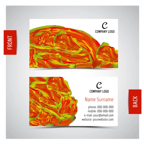 Vektor abstrakte künstlerische Visitenkarten von handgefertigten Ölfarbe spritzt — Stockvektor