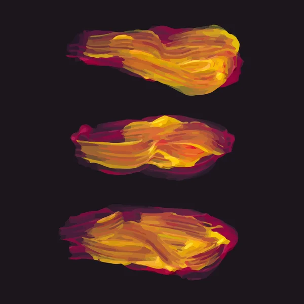 Vektor handgemachte Ölpinselstriche für Ihr Design auf schwarzem Hintergrund — Stockvektor