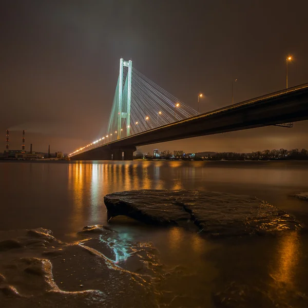 Kışın Güney Köprüsü. Ukrayna. Kiev.