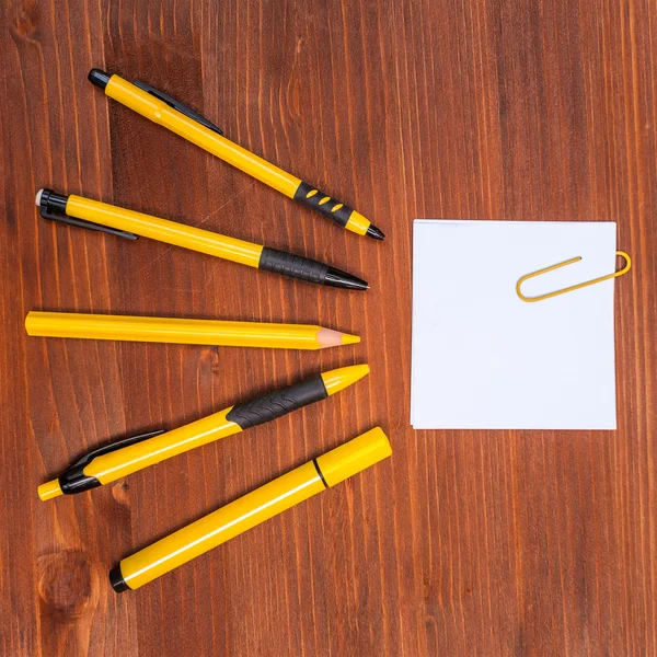 Office and school accessories. Above view — Stock Photo, Image