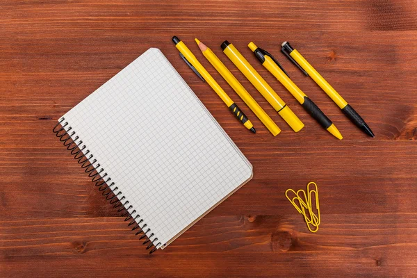 Office and school accessories. Above view — Stock Photo, Image