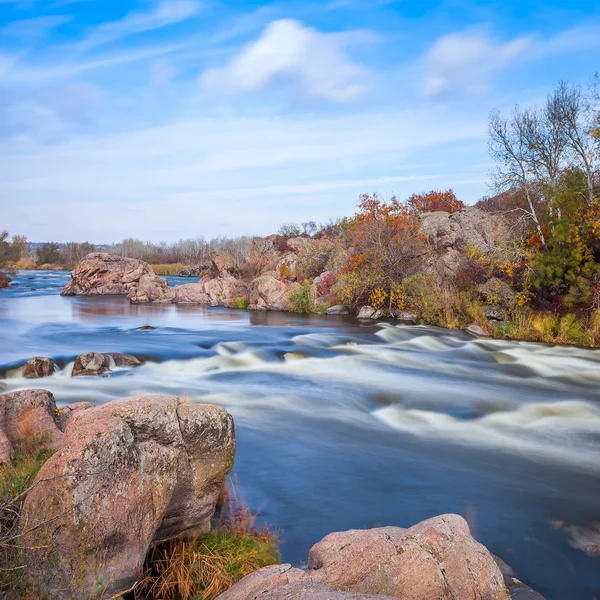 Autumn landscape with Southern Bug river — Stock Photo, Image
