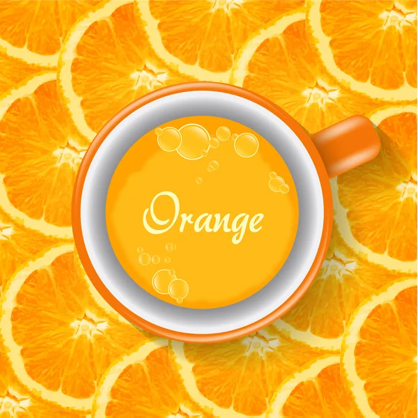 Plastry owoc pomarańczowy tło wektor — Wektor stockowy