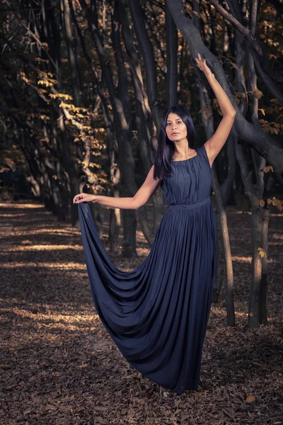 Mulher bonita no parque de outono — Fotografia de Stock