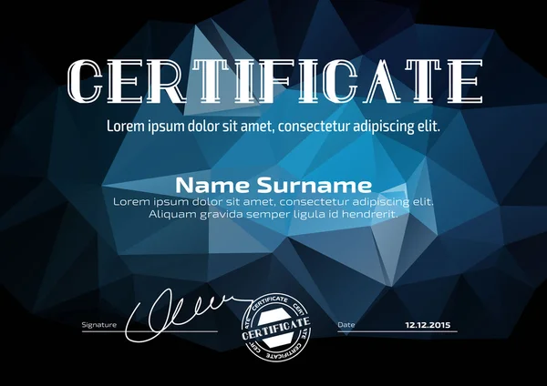 Sertifika, para birimi ve diploma kullanılan şablonu