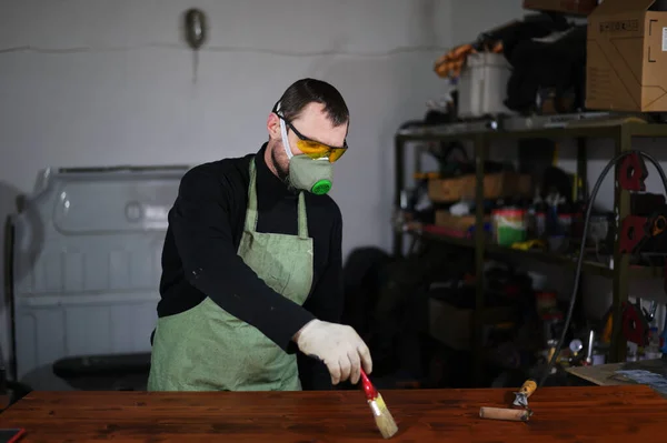 Foto Pittore Uomo Che Lavora Laboratorio — Foto Stock