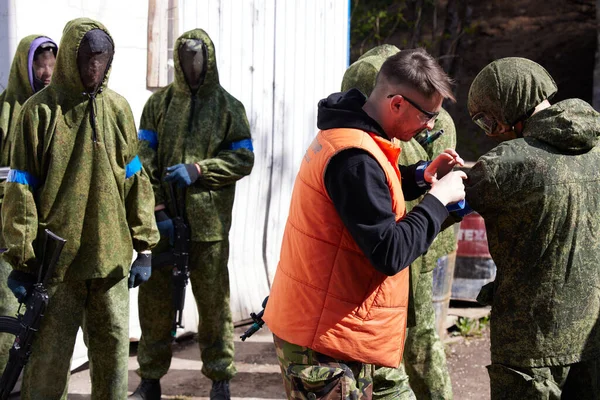 Minsk Biélorussie Mai 2021 Reportage Vrai Jeu Airsoft Dans Une — Photo