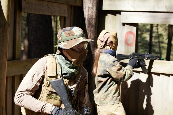 Minsk Bielorrússia Maio 2021 Relato Verdadeiro Jogo Airsoft Uma Floresta — Fotografia de Stock