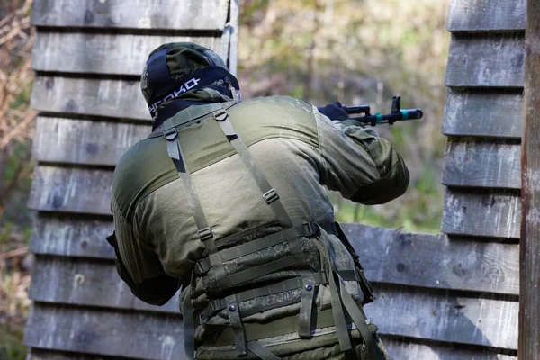 Minsk Belarus Mei 2021 Rapportage Van Een Echt Airsoft Spel — Stockfoto