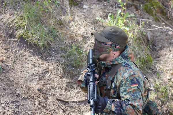 Minsk Weißrussland Mai 2021 Berichterstattung Über Ein Echtes Airsoft Spiel — Stockfoto